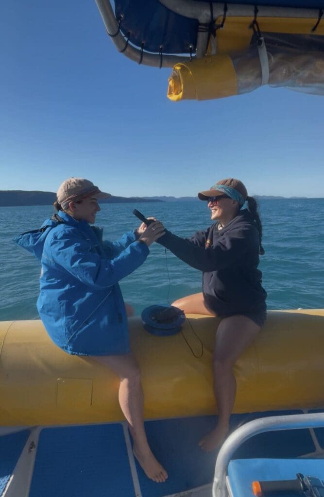 helping each other with new equiptment